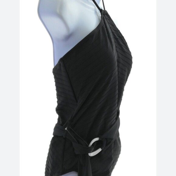 Time and Tru NWT black halter one piece bathing suit (Size L) - Picture 1 of 6